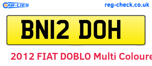 BN12DOH are the vehicle registration plates.