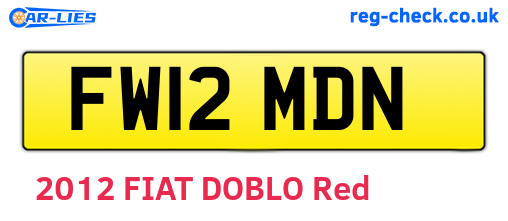 FW12MDN are the vehicle registration plates.