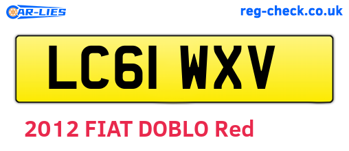 LC61WXV are the vehicle registration plates.