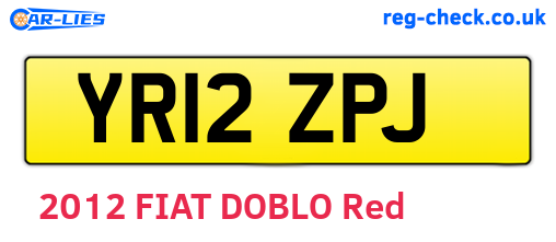YR12ZPJ are the vehicle registration plates.
