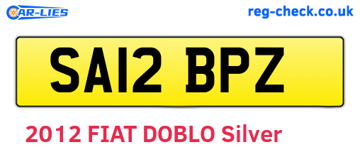 SA12BPZ are the vehicle registration plates.
