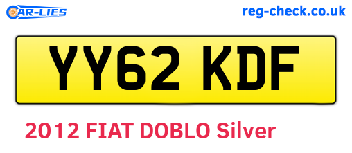 YY62KDF are the vehicle registration plates.