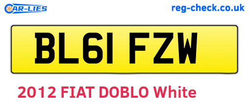 BL61FZW are the vehicle registration plates.