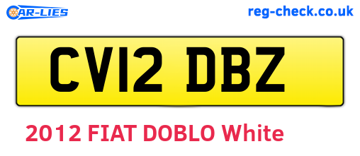 CV12DBZ are the vehicle registration plates.