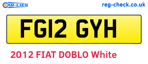 FG12GYH are the vehicle registration plates.