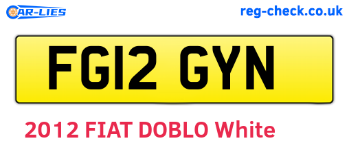 FG12GYN are the vehicle registration plates.