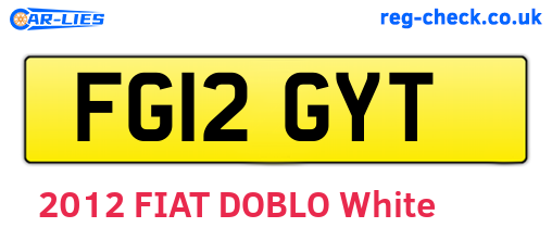 FG12GYT are the vehicle registration plates.
