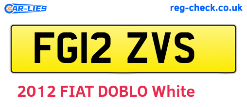 FG12ZVS are the vehicle registration plates.