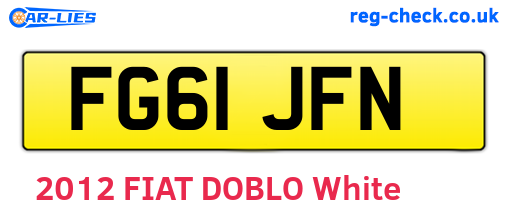 FG61JFN are the vehicle registration plates.