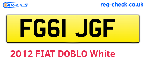 FG61JGF are the vehicle registration plates.