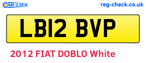 LB12BVP are the vehicle registration plates.