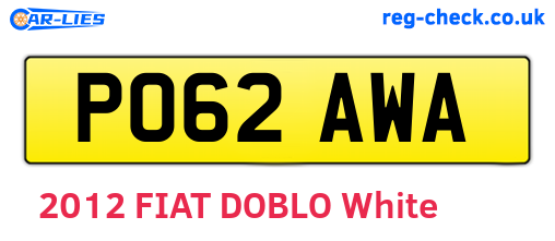 PO62AWA are the vehicle registration plates.