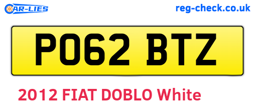 PO62BTZ are the vehicle registration plates.