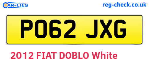 PO62JXG are the vehicle registration plates.