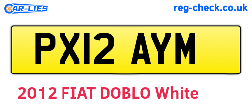 PX12AYM are the vehicle registration plates.