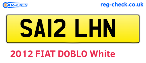 SA12LHN are the vehicle registration plates.