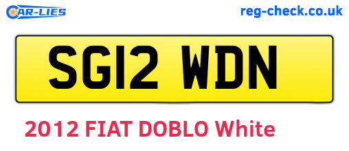 SG12WDN are the vehicle registration plates.