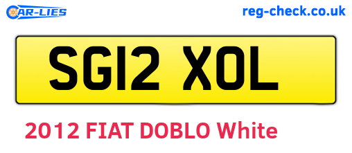 SG12XOL are the vehicle registration plates.