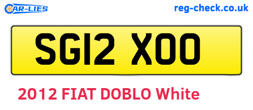 SG12XOO are the vehicle registration plates.