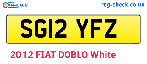 SG12YFZ are the vehicle registration plates.