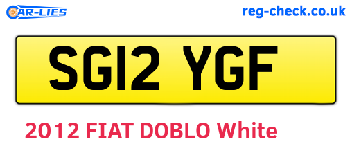 SG12YGF are the vehicle registration plates.