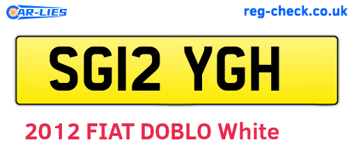 SG12YGH are the vehicle registration plates.