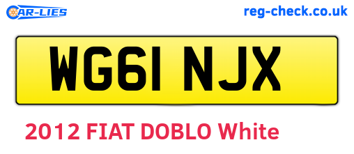WG61NJX are the vehicle registration plates.
