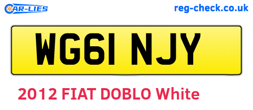 WG61NJY are the vehicle registration plates.