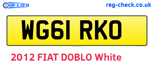 WG61RKO are the vehicle registration plates.