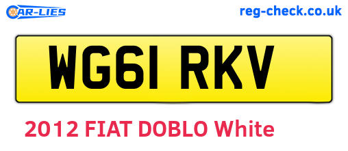 WG61RKV are the vehicle registration plates.