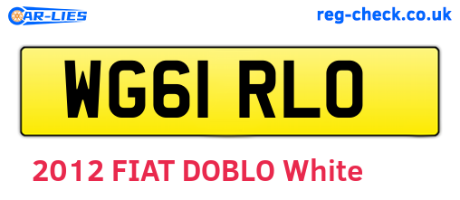 WG61RLO are the vehicle registration plates.