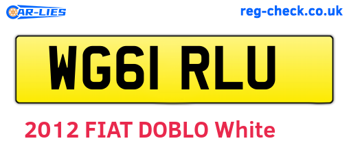 WG61RLU are the vehicle registration plates.