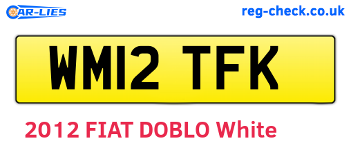 WM12TFK are the vehicle registration plates.