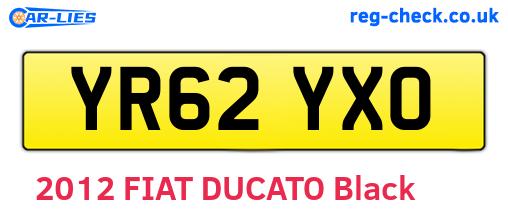 YR62YXO are the vehicle registration plates.