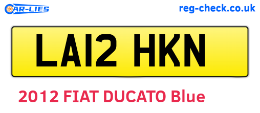 LA12HKN are the vehicle registration plates.