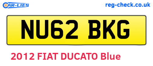 NU62BKG are the vehicle registration plates.