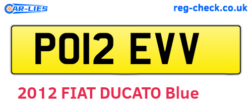 PO12EVV are the vehicle registration plates.