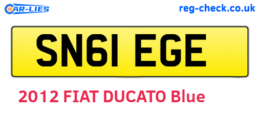 SN61EGE are the vehicle registration plates.