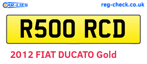 R500RCD are the vehicle registration plates.
