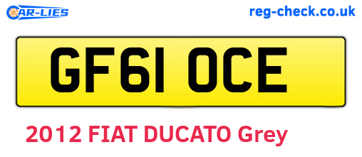 GF61OCE are the vehicle registration plates.