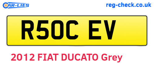 R50CEV are the vehicle registration plates.