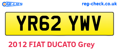YR62YWV are the vehicle registration plates.