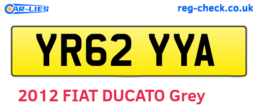 YR62YYA are the vehicle registration plates.
