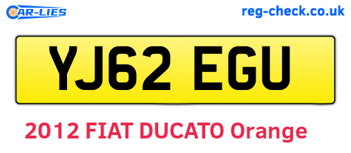 YJ62EGU are the vehicle registration plates.