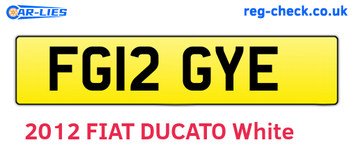 FG12GYE are the vehicle registration plates.
