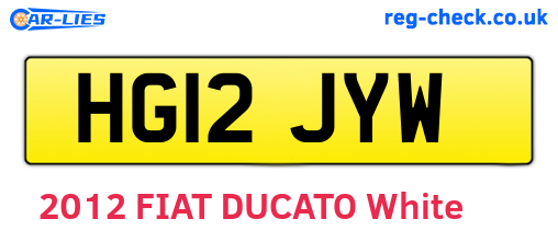 HG12JYW are the vehicle registration plates.