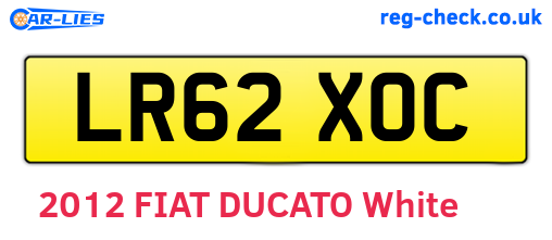 LR62XOC are the vehicle registration plates.
