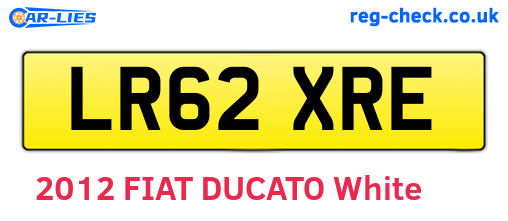 LR62XRE are the vehicle registration plates.