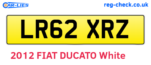 LR62XRZ are the vehicle registration plates.