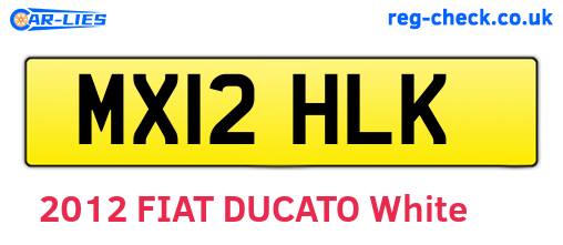 MX12HLK are the vehicle registration plates.